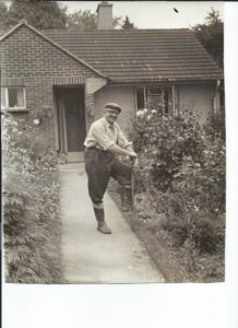 Percy Back Outside The Bungalow, number 1 Cockhaven Close