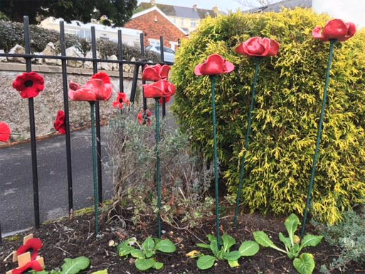 Ceramic poppies Fore St