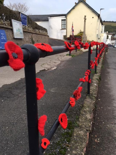 Poppies, memorial, Fore Street, Bishopsteignton