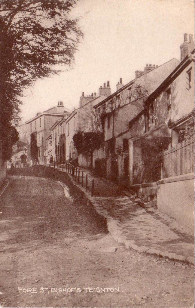 Sepia photgraph showing Fore Street Blacksmith