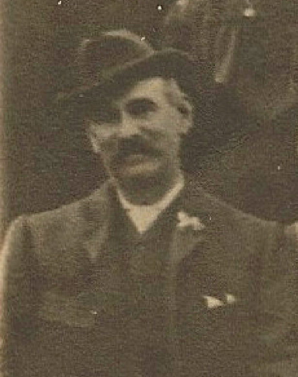 Sepia Photograph showing close up of John William Major Born 1861 Blacksmith, Bishopsteignton, Devon.