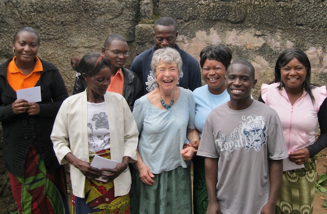 Wendy with some of the students