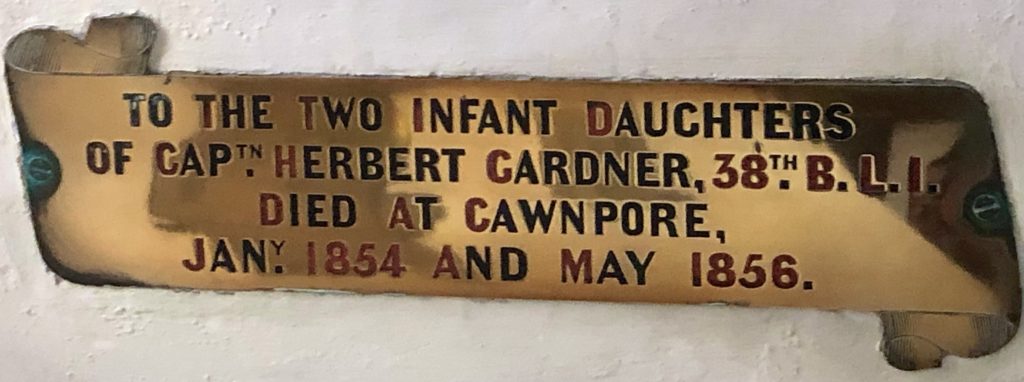 Brass Plaque to William Gardner's Two Infant Granddaughters, Bishopsteignton Church