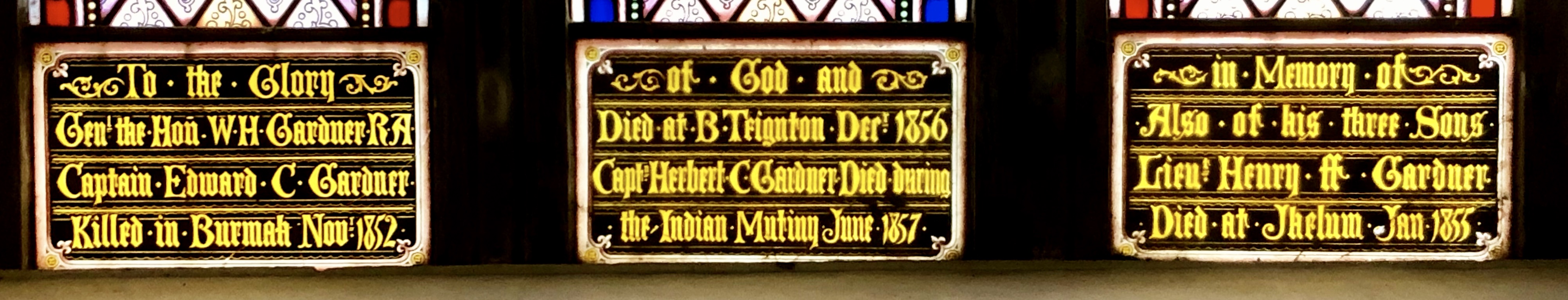 Dedication on Memorial Window,Bishopsteignton Church