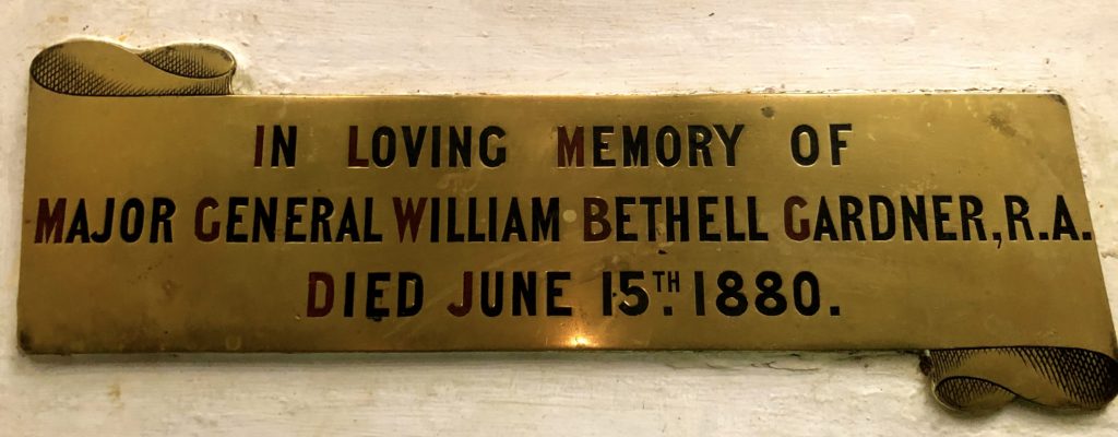 Brass Plaque to William Bethell Gardner, Bishopsteignton Church