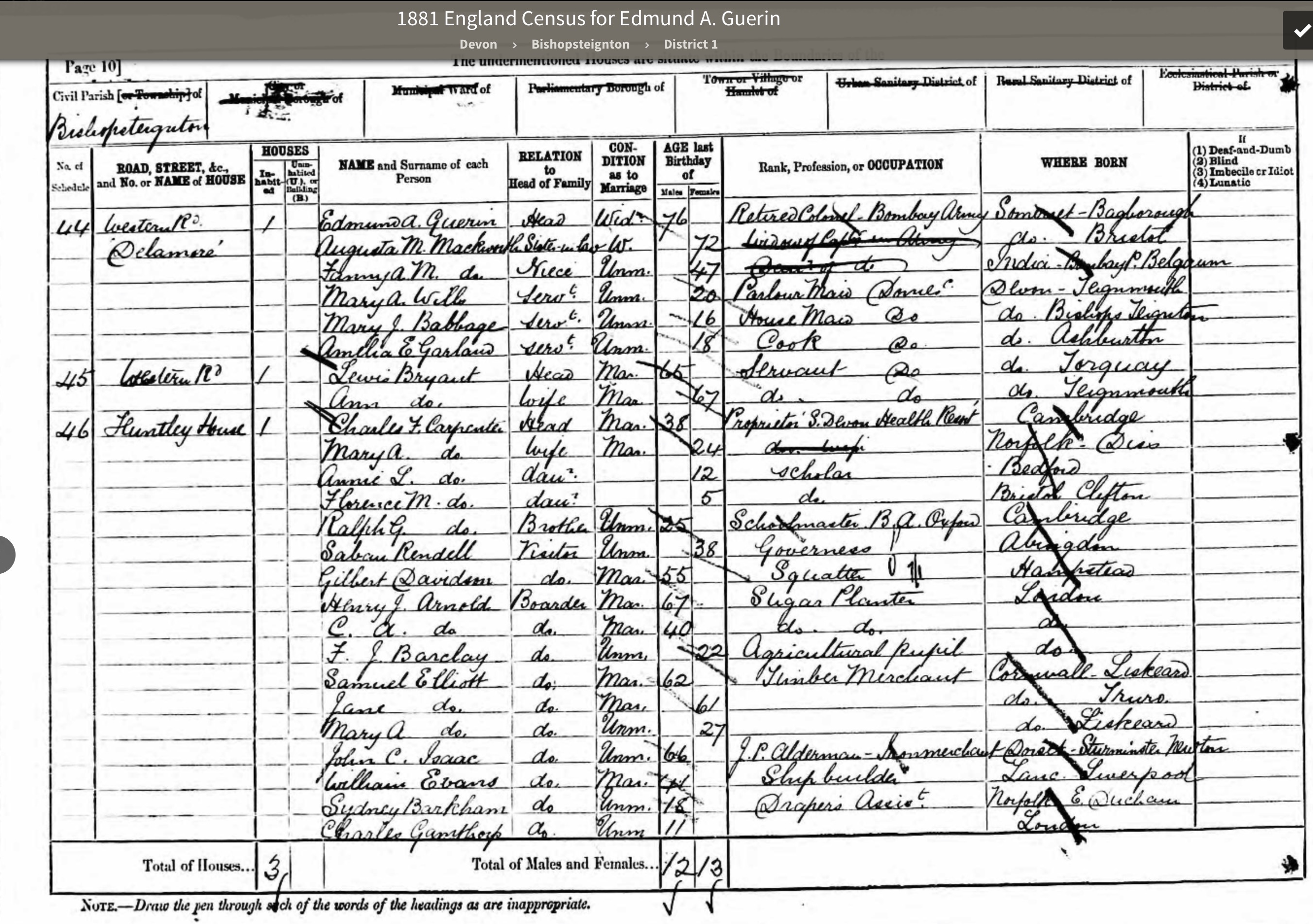 1881 Census Delamore