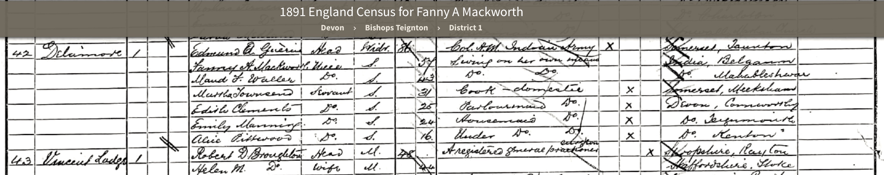 1891 Census Delamore