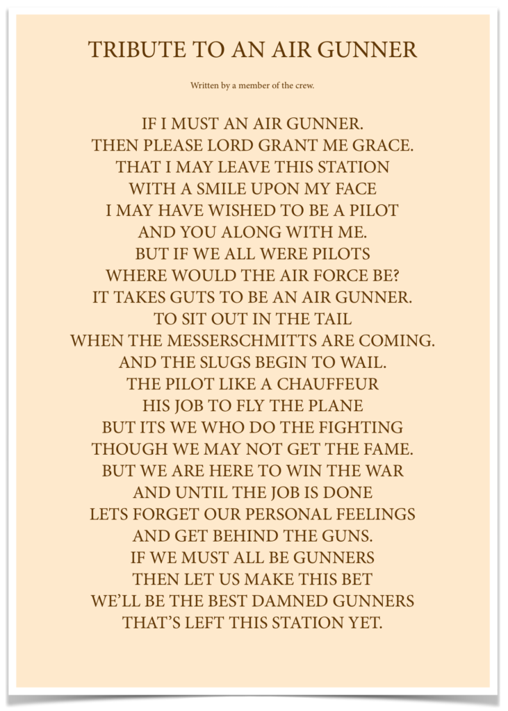 Tribute to an Air Gunner