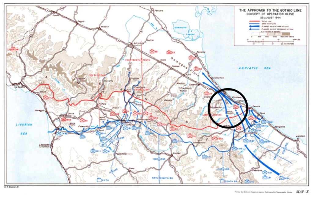 Map of Gothic Line