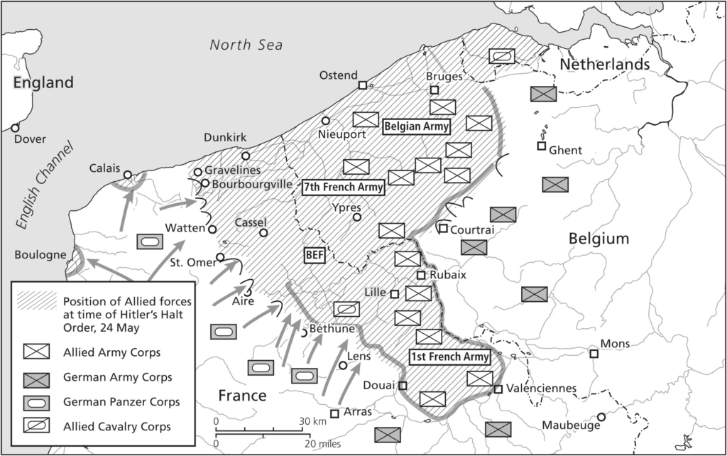 Calais Dunkirk Map