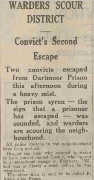 Evening Telegraph Nov 16 19322nd Escape Article Gaskin