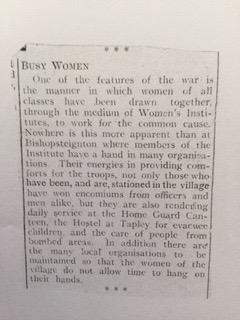 WI newspaper cutting 1940