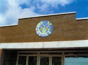 School mosaic close up