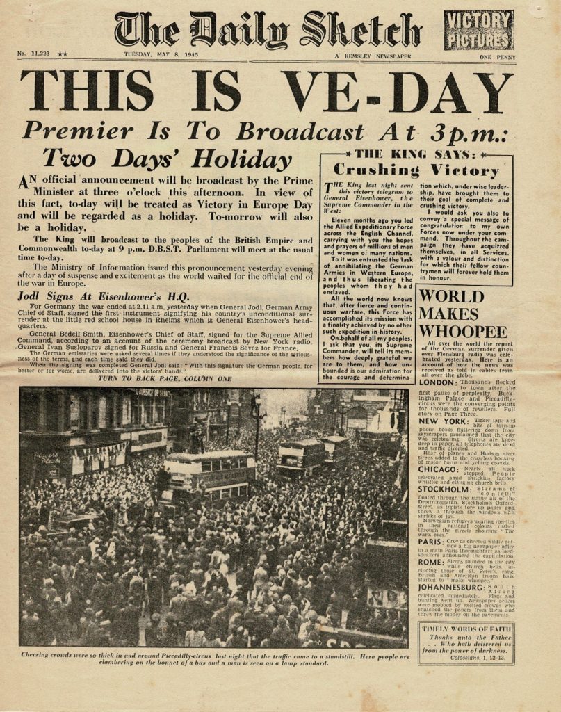 The Cover of the Daily Sketch May 8th 1945