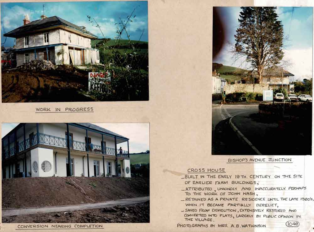 3 Photographs of the conversion of Cross House, Bishopsteignton, into flats from nineteen-ninety to nineteen-ninety-one