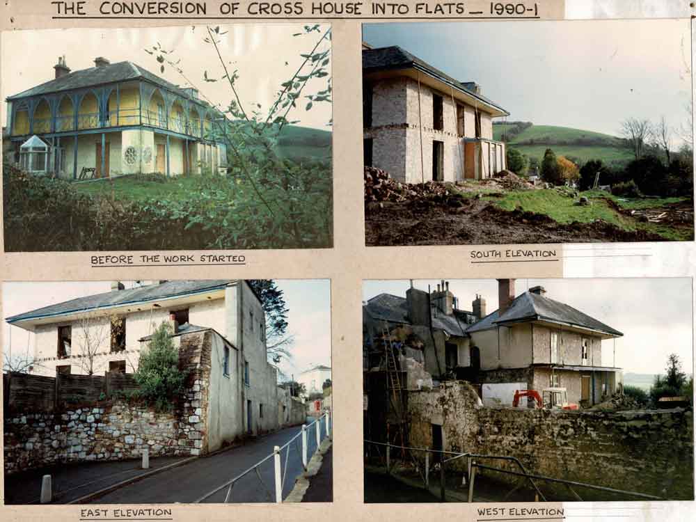 4 Photographs of the conversion of Cross House, Bishopsteignton, into flats from nineteen-ninety to nineteen-ninety-one