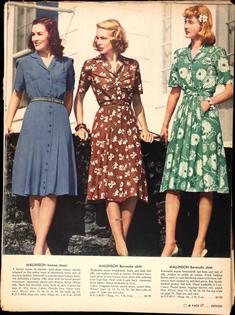Typical 1940s dresses
