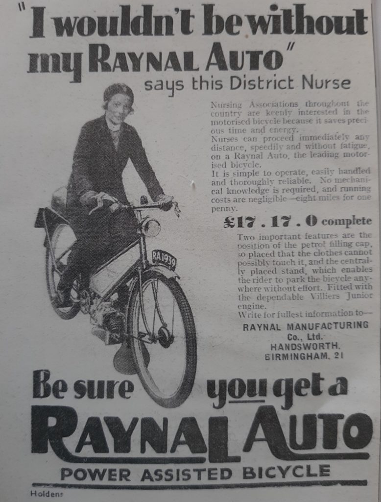 Bicycle advert from Nurses and Nursing byDr Susan Cohen