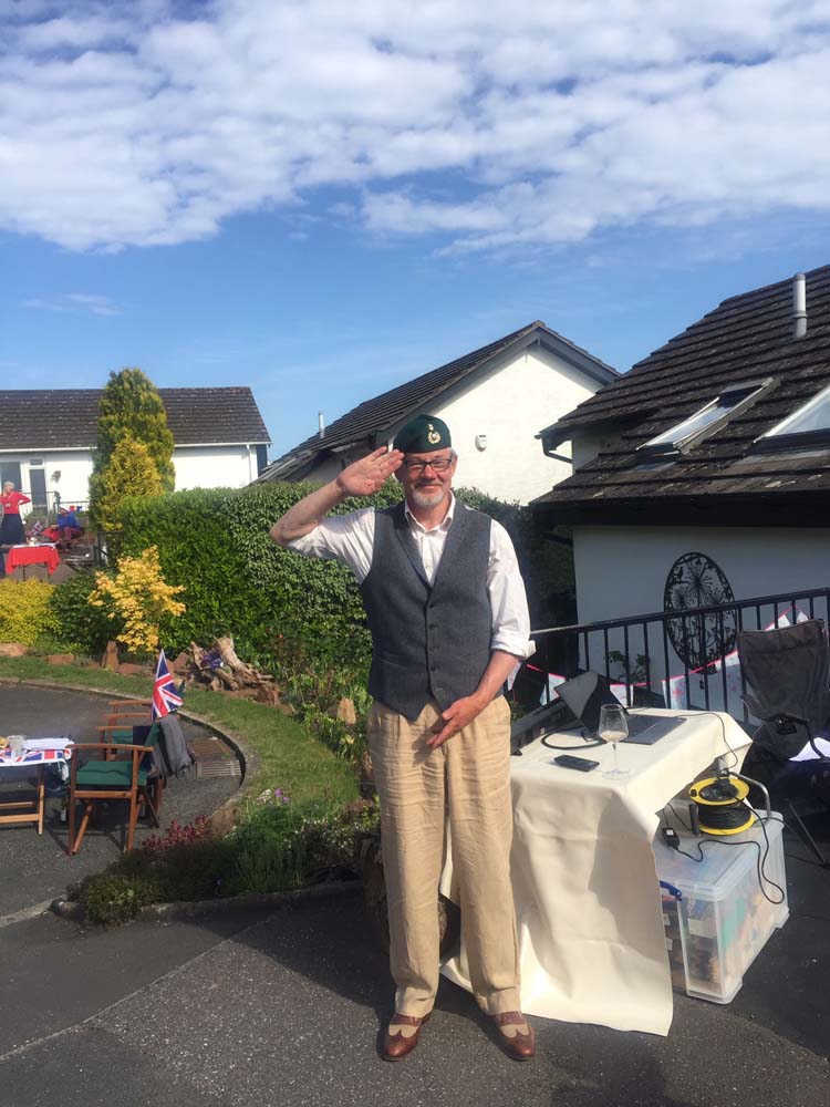 An ex-serviceman salutes - Deane at home VE Day 75