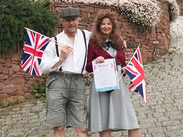 Jess and Richard in full VE Day character