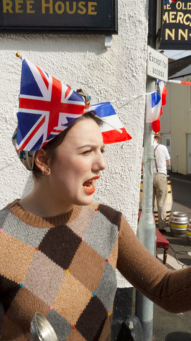 Mabel doing her bit for the celebrations - the Old Commercial VE Day 75