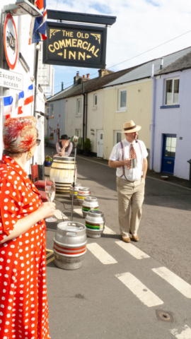 A well deserved drink after decorating the Old Commercial VE Day 75