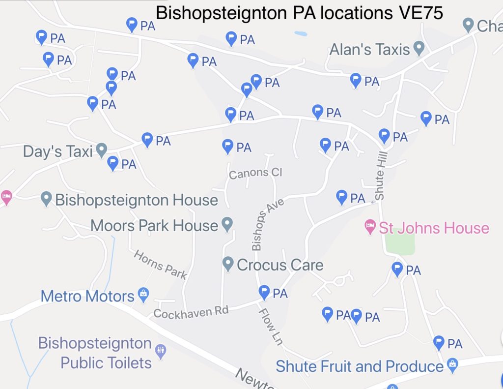 VE75 PA Locations