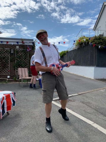 Tony entering the celebrations in full spirit - VE Day 75