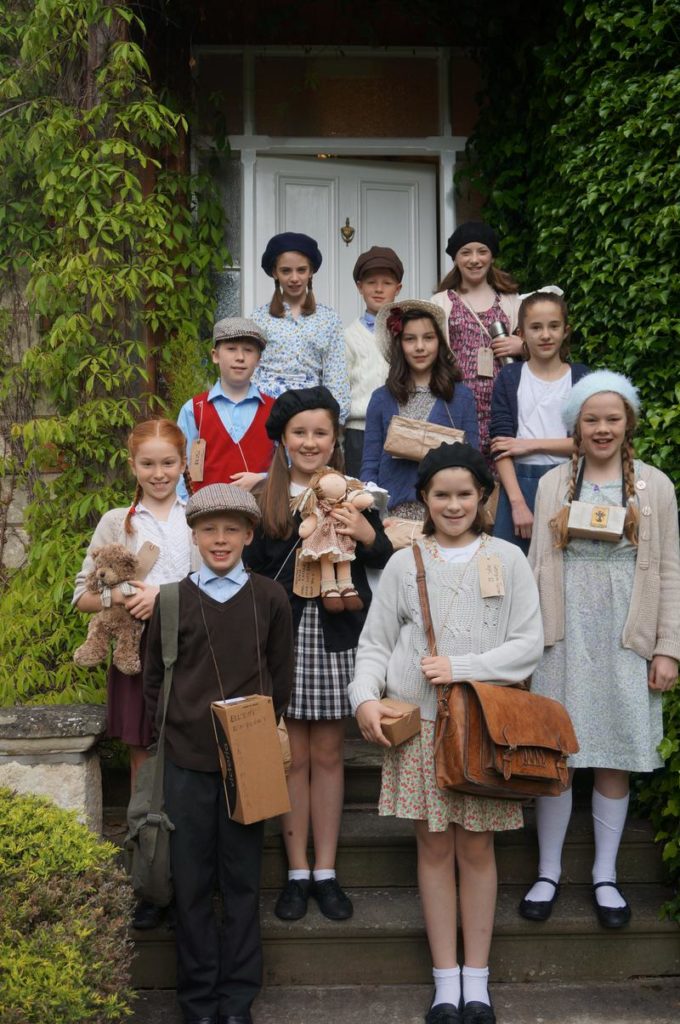 Pupils of Airthrie School dressed as Evacuees