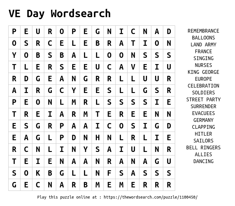 word-search-VE Day