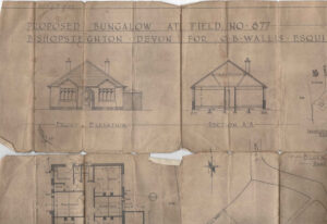 Part of a plan for a house built for Clifford Wallis in Bishopsteignton.