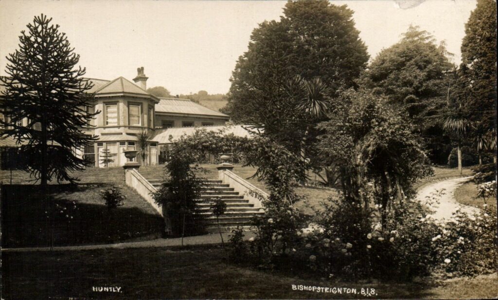 Postcard of Huntly, Bishopsteignton, inscribed in ink on reverse