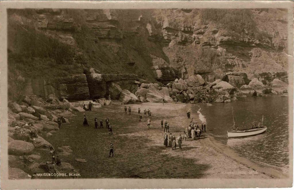 Postcard photograph of Maidencombe beach, c. 1910.
