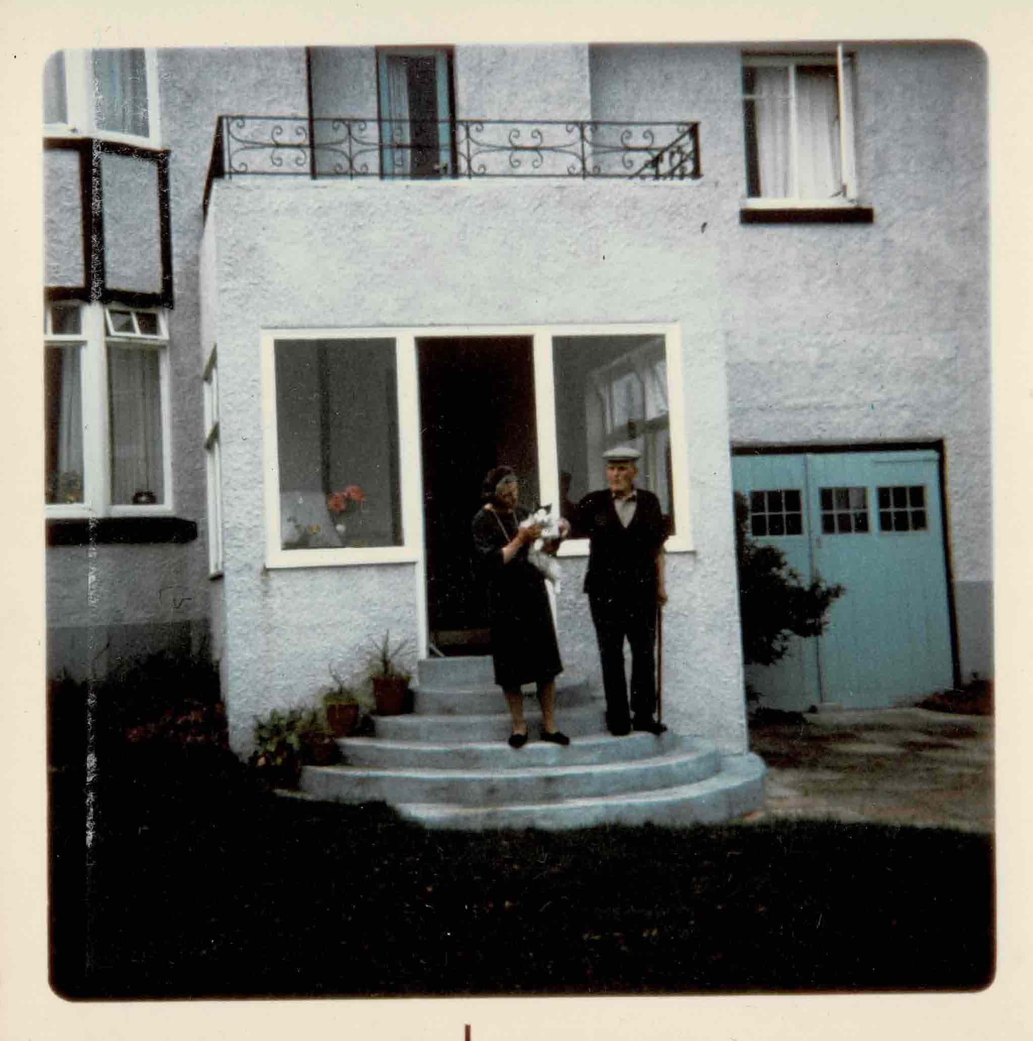 Photograph of Philip Coombe and Grace Coombe née Loud, 1969, inscribed in ink on reverse.