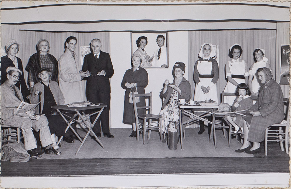 Photograph of the cast in the play 'Out Patients' presented by the Bishopsteignton Players