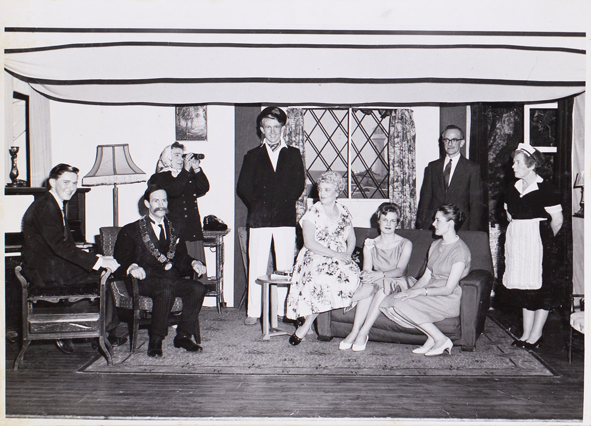 Photograph of the cast in the play 'The Blue Goose' presented by Bishopsteignton Players in 1961