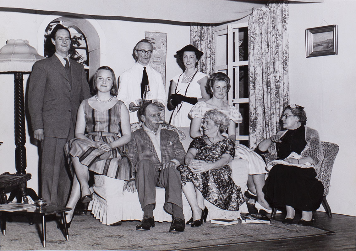 Photograph of cast members in a scene from the play 'Jane Steps Out'
