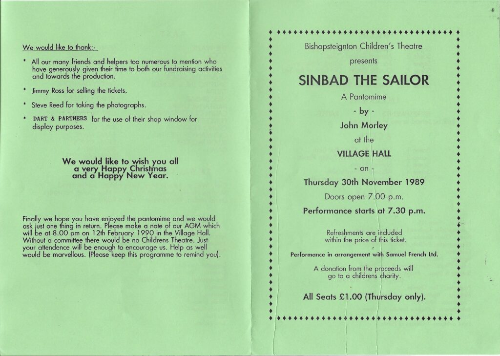 BCT,Sindbad The Sailor , Programme 1,1989