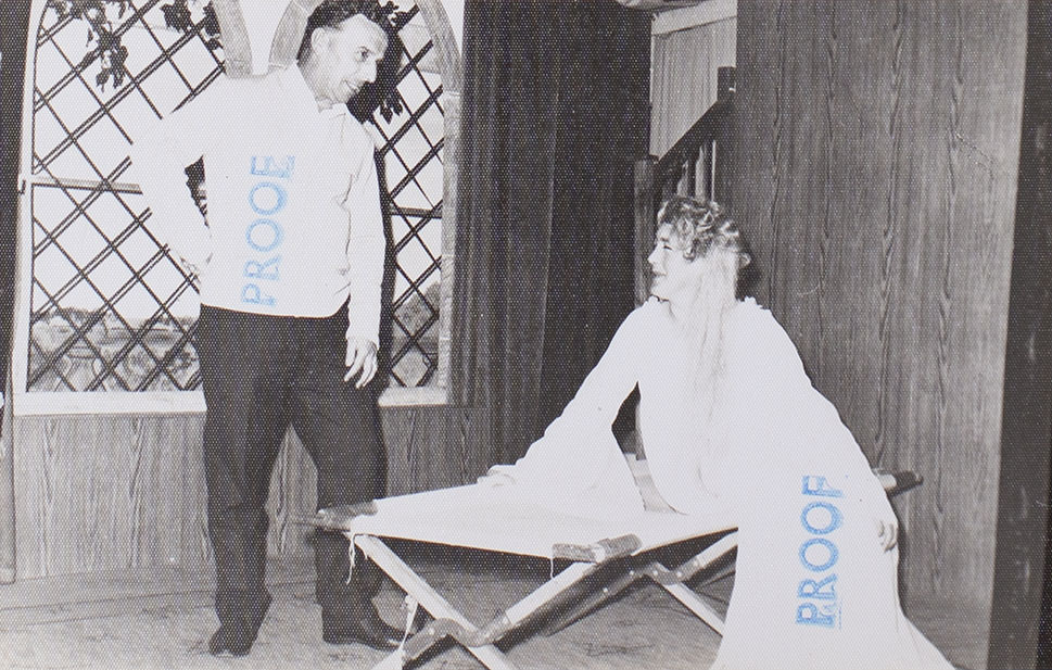 Photograph showing two actors in a scene from the play 'The Jilted Ghost' presented by Bishopsteignton Players