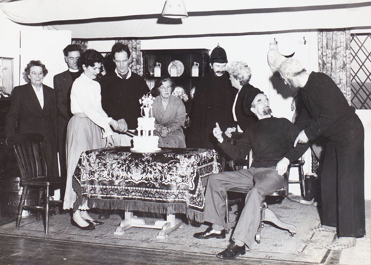 Photograph of actors in a scene from the play 'Haul For The Shore' performed by the Bishopsteignton Players in the 1960s