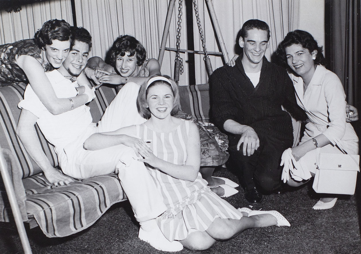 Photograph of actors in a scene from the play 'Ring O'Roses' performed by the Bishopsteignton Players in the 1960s