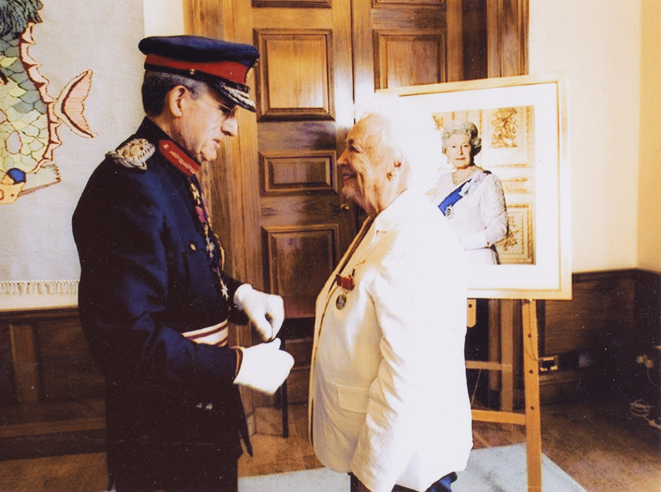 Photograph of Sheila Robbins with an unidentified man