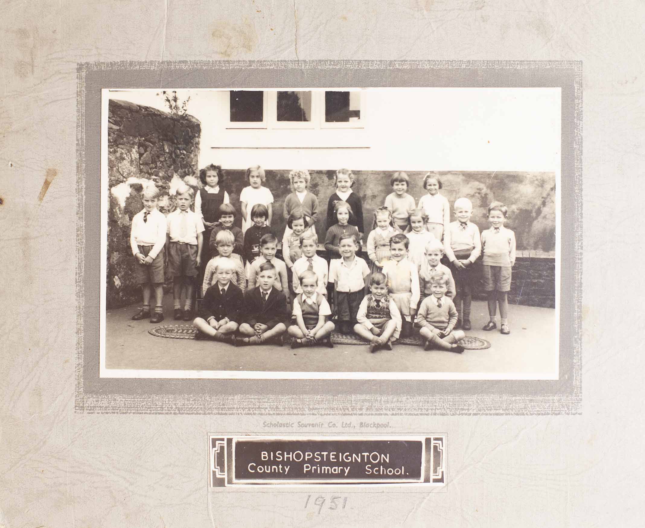Mounted Photograph of Bishopsteignton School Class Photo 1951