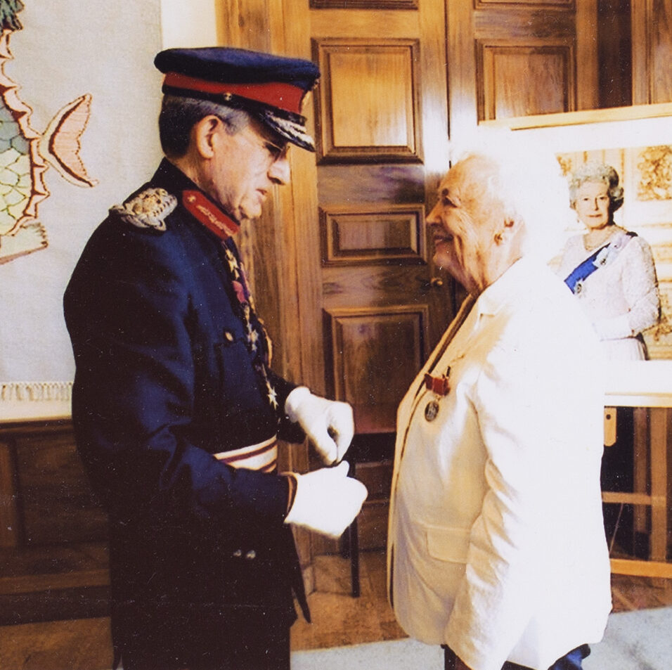 Photograph of Sheila Robbins with an unidentified man