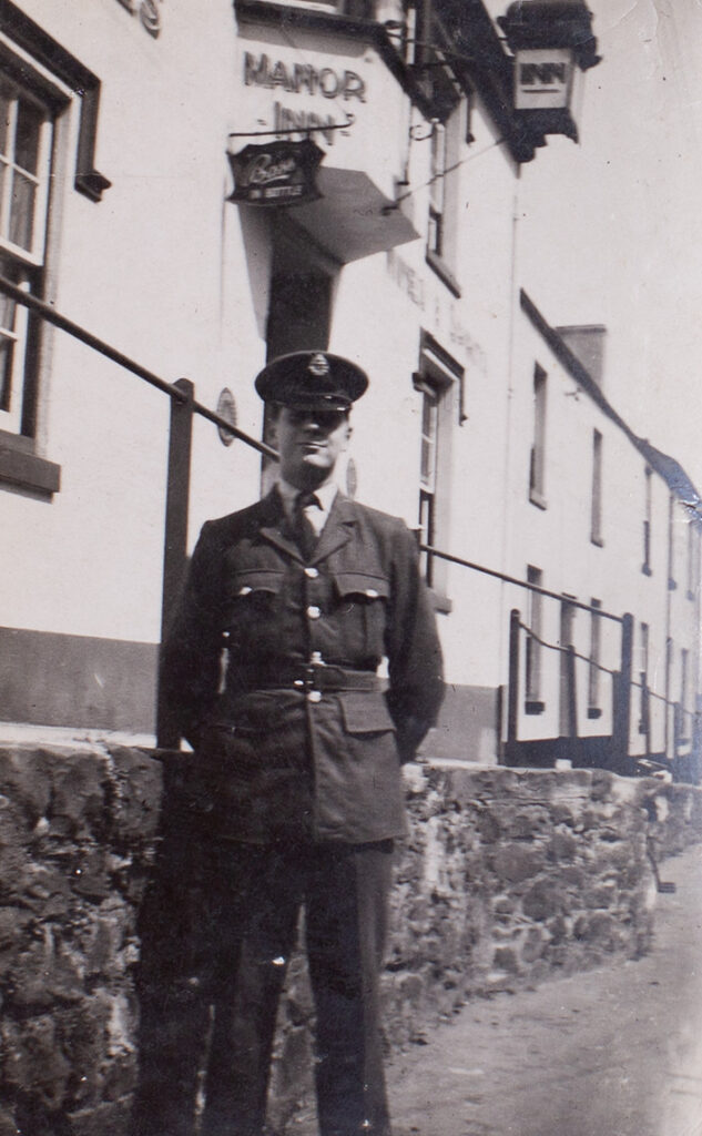 Photograph of David Back outside the Manor Inn, Bishopsteignton