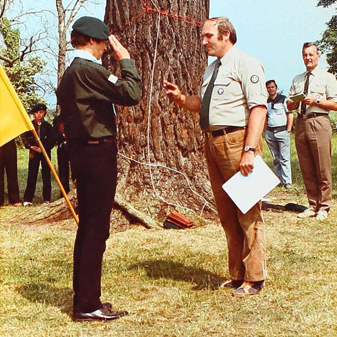 Photograph of Scouts receiving awards