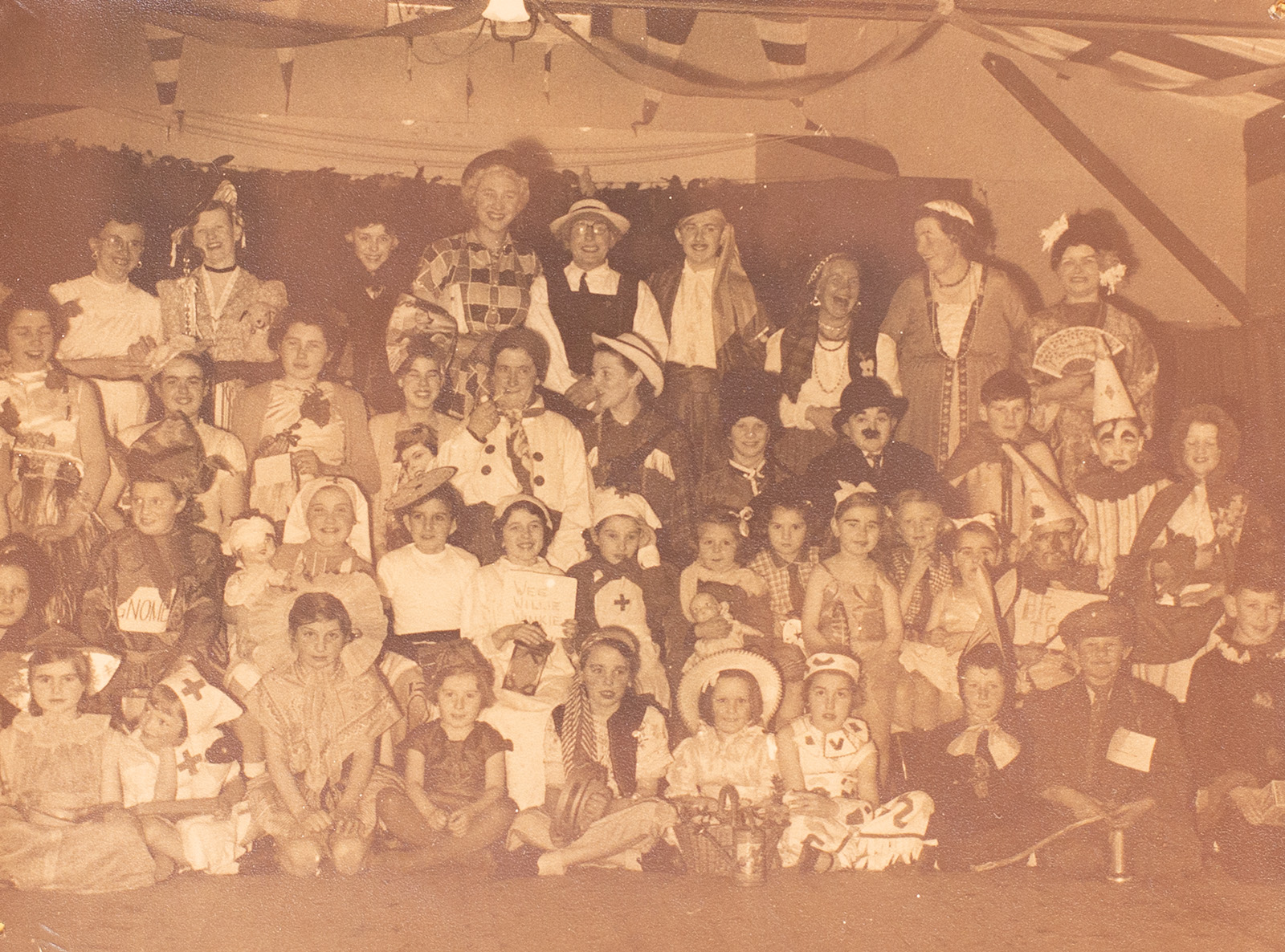Mounted Photograph of Fancy Dress Party at the Village Hall, Bishopsteignton