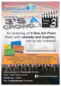 Printed Material for Bishopsteignton Players for '3's A Crowd'