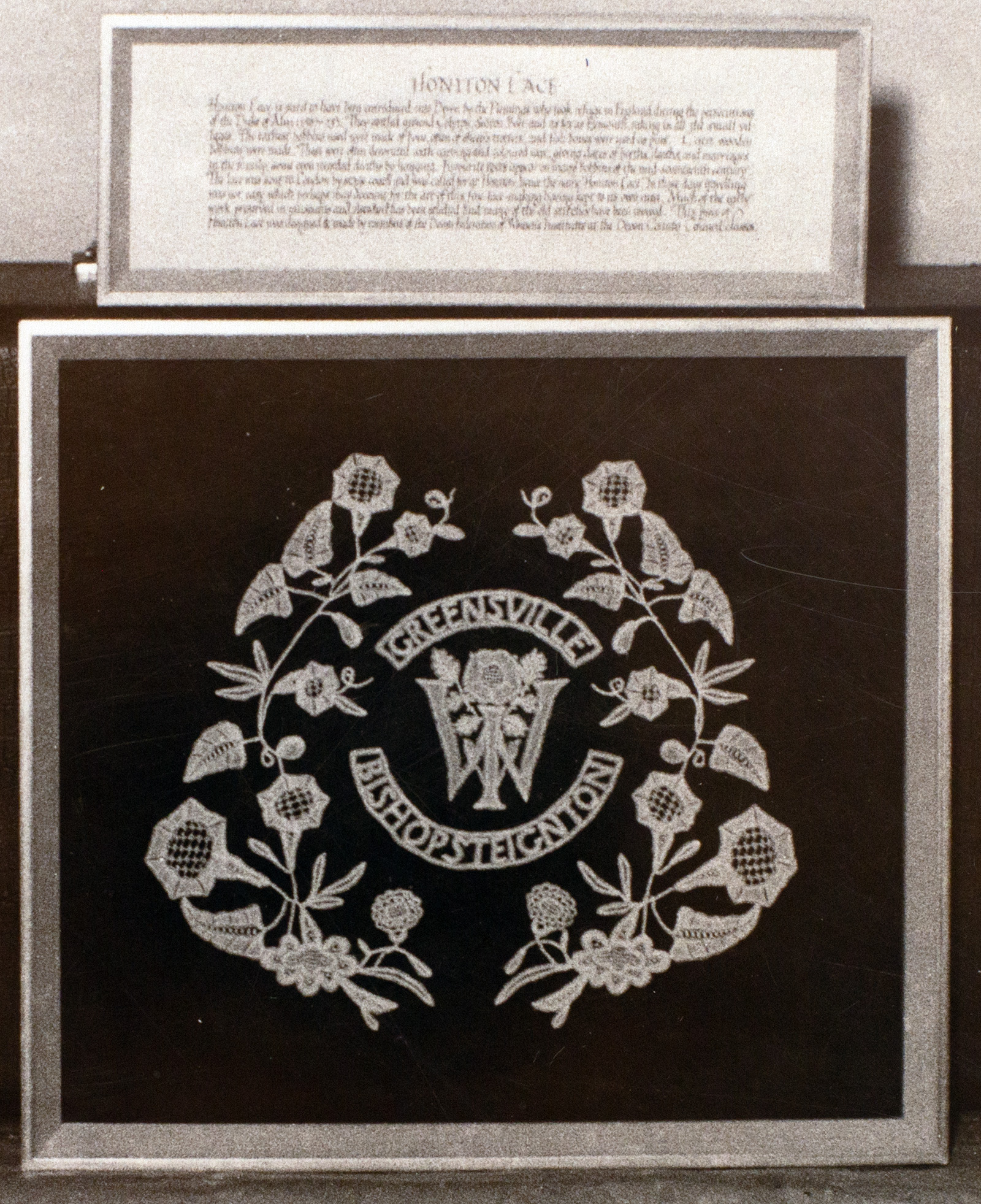 Photograph of Honiton Lace sent to Greensville WI, Dundas, Ontario from Bishopsteignton WI, September 1959