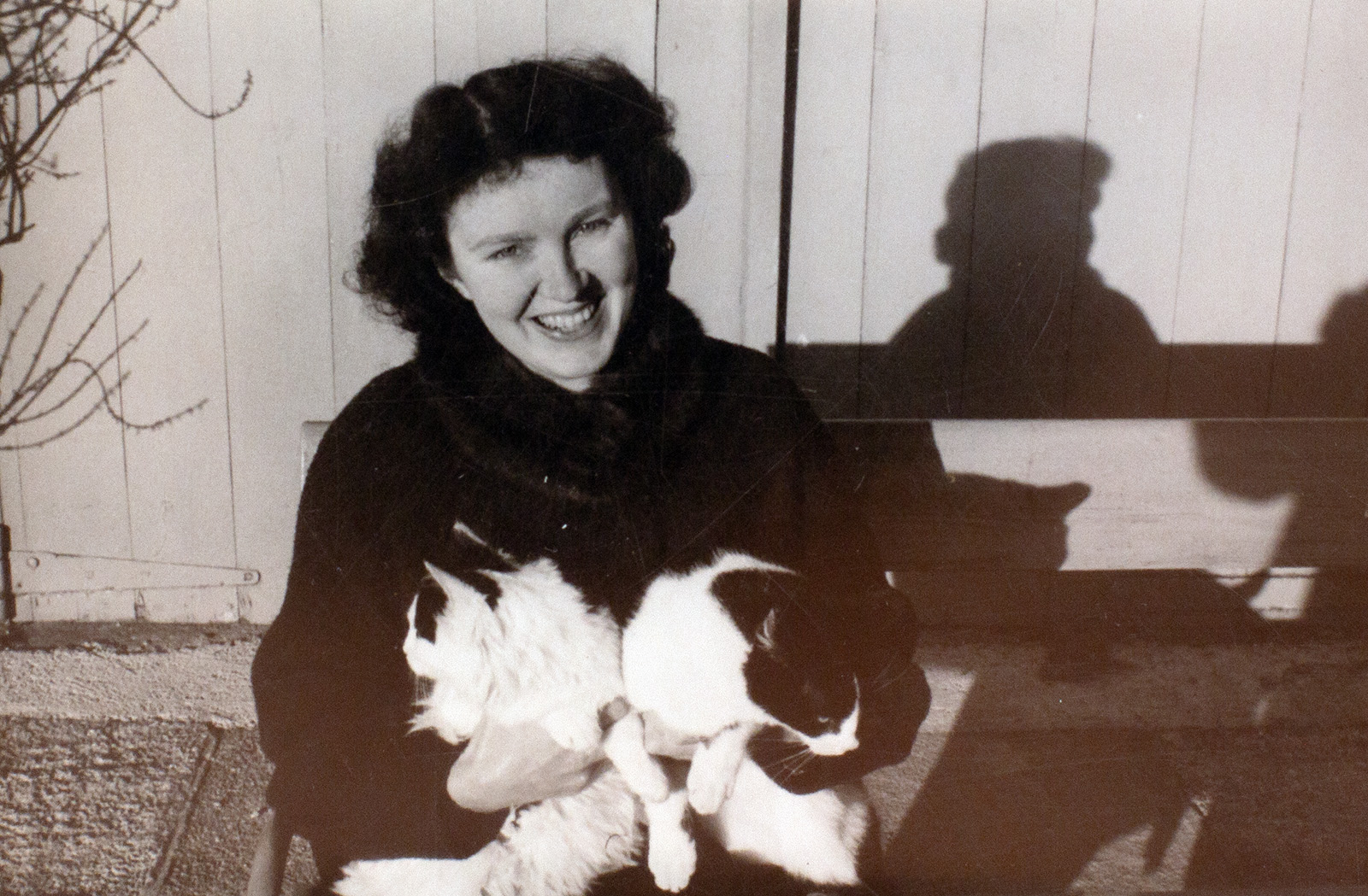 Photograph of Molly Coombe with cats